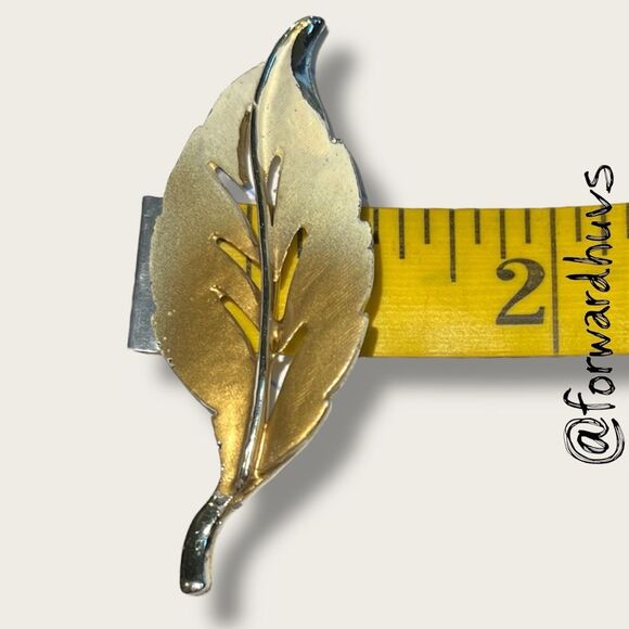 Bundle Sale 3 for $15 | Gold and Cream-Colored Leaf Brooch - Picture 9 of 11